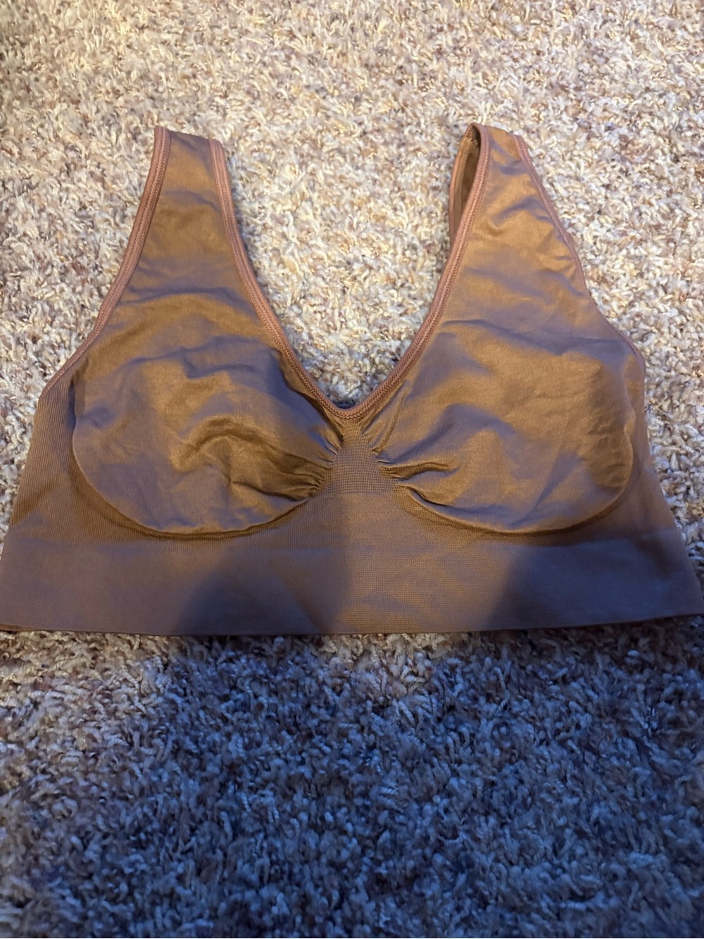Rhonda Shear Wireless Scoop Bralette in Brown